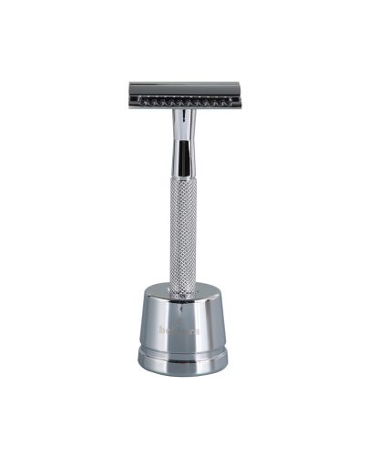 Beldura Silber Rasierhobel mit Ständer
