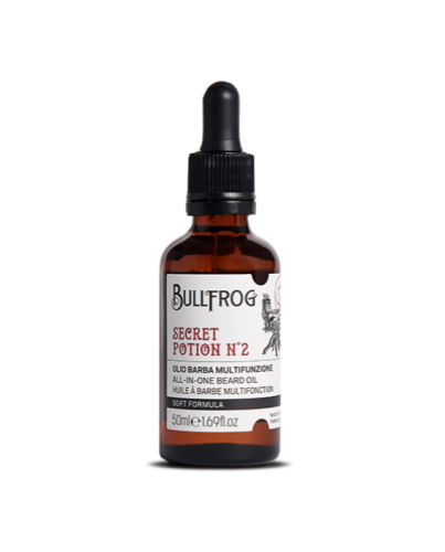 Secret Potion No.2 Multifunktions-Bartöl ist die unersetzliche Geheimformel von BULLFROG-Barbieren, die dank ihrer leichten Textur ideal für makellose Rasuren und zur Pflege von Bärten aller Art geeignet ist. Ein Multifunktionsöl, das sowohl als Pre-Shave