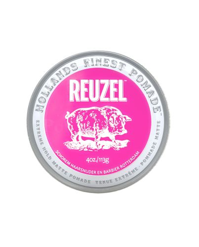 Reuzel Pink Extreme Hold Matte Pomade – Matte Pomade für extremen Halt und Volumen