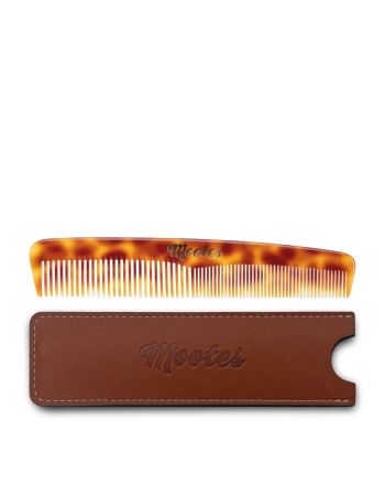 Mootes Haarkamm Cognac mit Kunstlederhülle