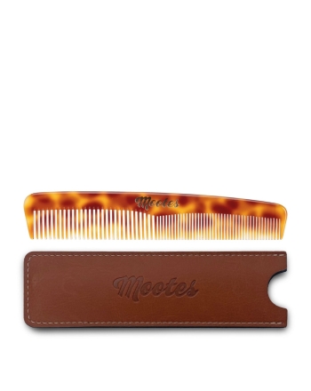 Mootes Haarkamm Cognac mit Kunstlederhülle