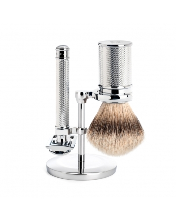 Mühle Traditional Rasier Set - Griff Metall - offener Kamm